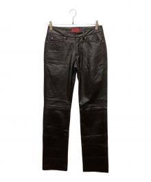 HUGO BOSS（ヒューゴ ボス）の古着「ラムレザーパンツ」｜ブラック