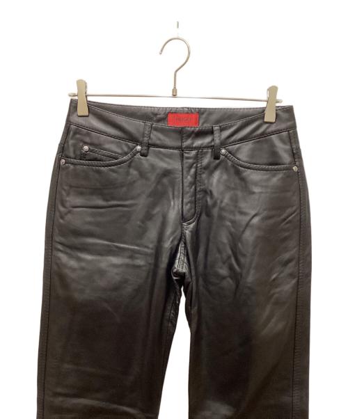 HUGO BOSS（ヒューゴ ボス）HUGO BOSS (ヒューゴ ボス) ラムレザーパンツ ブラック サイズ:44の古着・服飾アイテム