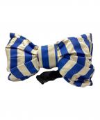 whowhatフーワット）の古着「ストライプ柄リボンバッグ」｜ブルー