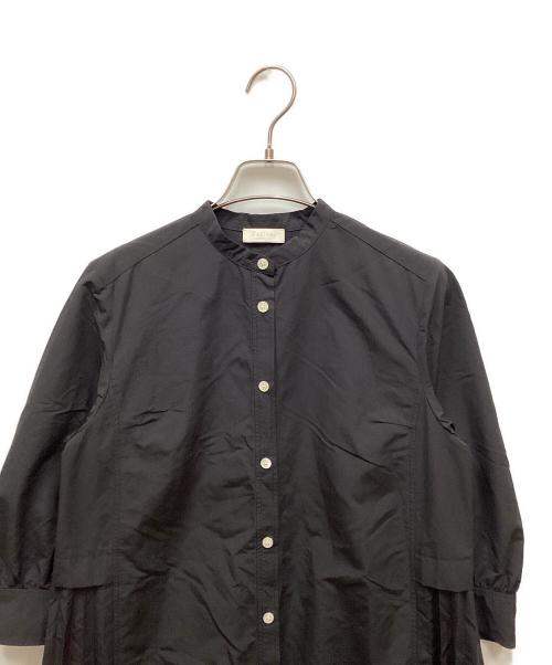 BALLSEY（ボールジィ）BALLSEY (ボールジィ) スパンブロード バックプリーツシャツワンピース グレー サイズ:36の古着・服飾アイテム
