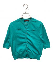 CABAN（キャバン）の古着「ファインポリエステル ハーフスリーブポケットカーディガン」｜グリーン