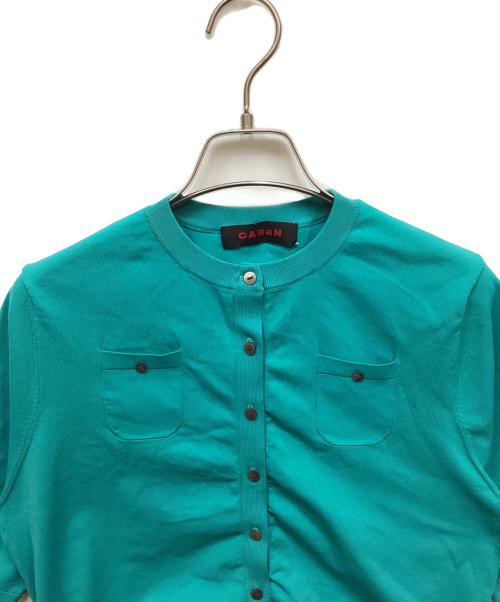 CABAN（キャバン）CABAN (キャバン) ファインポリエステル ハーフスリーブポケットカーディガン グリーン サイズ:Sの古着・服飾アイテム