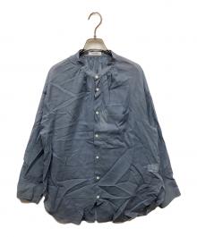 MACPHEE（マカフィー）の古着「コットンオーガンジー バンドカラーシャツ」｜スカイブルー