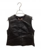 BACCAバッカ）の古着「ソフトシープレザー ペプラムベスト」｜ブラック