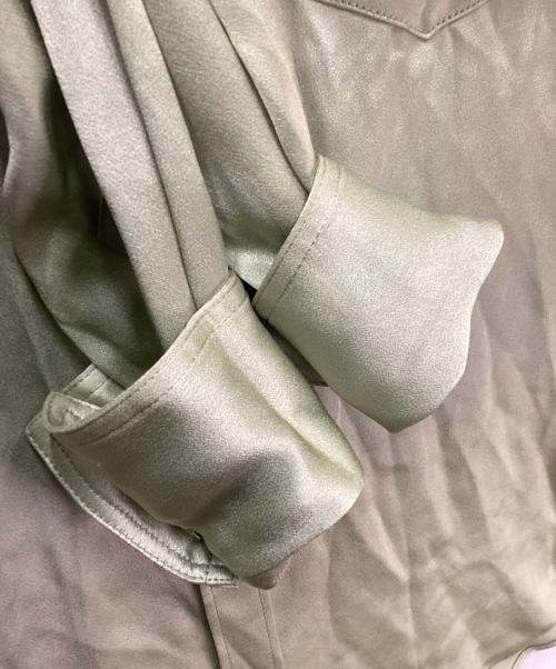 6(ROKU) BEAUTY&YOUTH（ロク ビューティーアンドユース）6(ROKU) BEAUTY&YOUTH (ロク ビューティーアンドユース) SATIN GEORGETTE SHIRT/サテンジョーゼットシャツ グリーン サイズ:10の古着・服飾アイテム