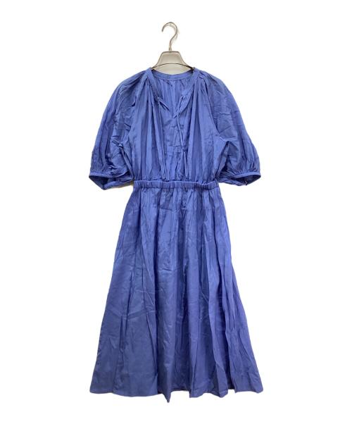 ANAYI（アナイ）ANAYI (アナイ) ライトローンギャザーフレアワンピース ブルー サイズ:38の古着・服飾アイテム