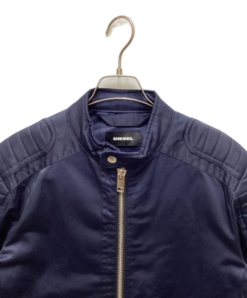 DIESEL（ディーゼル）DIESEL (ディーゼル) ナイロンシングルライダース ネイビー サイズ:Lの古着・服飾アイテム