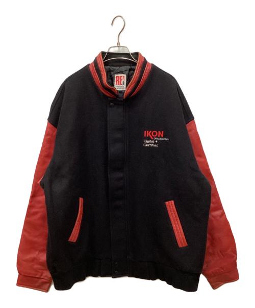 RE ACTION（リアクション）RE ACTION (リアクション) レザースリーブヴィンテージスタジャン レッド サイズ:XLの古着・服飾アイテム