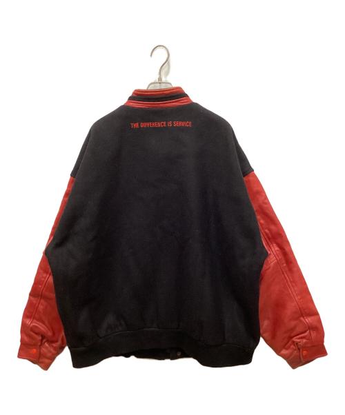 RE ACTION（リアクション）RE ACTION (リアクション) レザースリーブヴィンテージスタジャン レッド サイズ:XLの古着・服飾アイテム