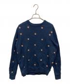 maison kitsuneメゾンキツネ）の古着「ロゴ刺繍スウェット」｜ネイビー