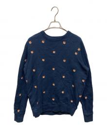 maison kitsune（メゾンキツネ）の古着「ロゴ刺繍スウェット」｜ネイビー