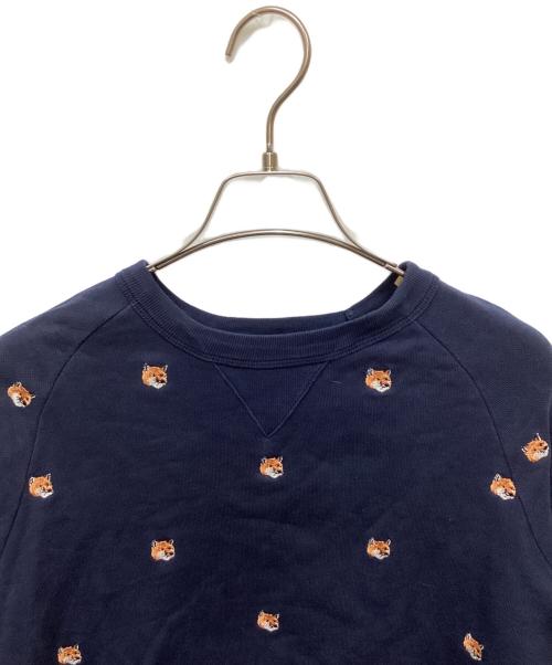 maison kitsune（メゾンキツネ）maison kitsune (メゾンキツネ) ロゴ刺繍スウェット ネイビー サイズ:XSの古着・服飾アイテム