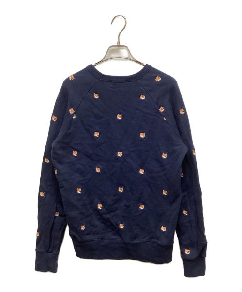 maison kitsune（メゾンキツネ）maison kitsune (メゾンキツネ) ロゴ刺繍スウェット ネイビー サイズ:XSの古着・服飾アイテム