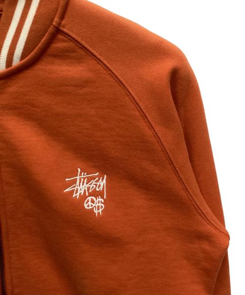 stussy（ステューシー）stussy (ステューシー) ピース×ドルマークスウェットMA-1 オレンジ サイズ:Mの古着・服飾アイテム