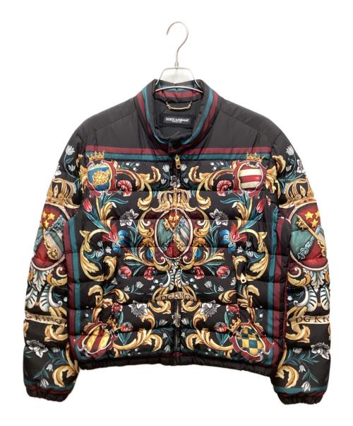 DOLCE & GABBANA（ドルチェ＆ガッバーナ）DOLCE & GABBANA (ドルチェ＆ガッバーナ) バロック調プリントダウンジャケット ブラック サイズ:48の古着・服飾アイテム