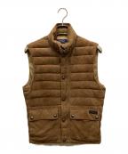 POLO RALPH LAURENポロ・ラルフローレン）の古着「キルテッド スエード ダウン ベスト」｜ブラウン