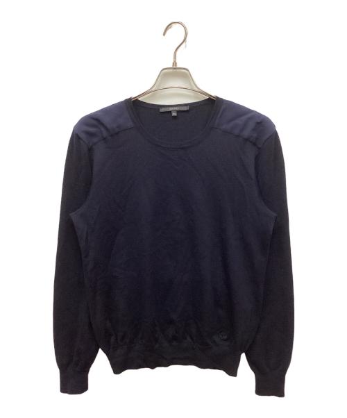 GUCCI（グッチ）GUCCI (グッチ) シルクショルダーパッチニット ネイビー サイズ:XLの古着・服飾アイテム