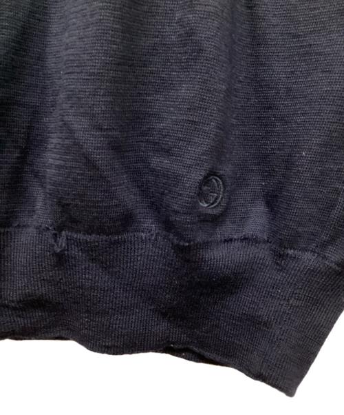GUCCI（グッチ）GUCCI (グッチ) シルクショルダーパッチニット ネイビー サイズ:XLの古着・服飾アイテム