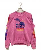DSQUARED2ディースクエアード）の古着「製品染めダメージ加工プリントスウェット」｜ピンク