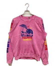DSQUARED2（ディースクエアード）の古着「製品染めダメージ加工プリントスウェット」｜ピンク