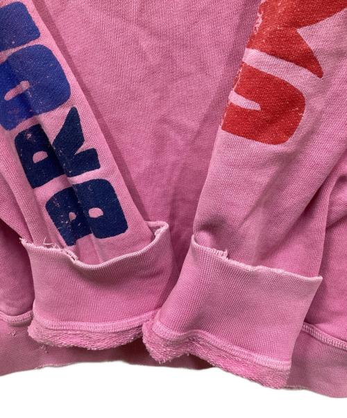 DSQUARED2（ディースクエアード）DSQUARED2 (ディースクエアード) 製品染めダメージ加工プリントスウェット ピンク サイズ:Lの古着・服飾アイテム