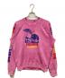 DSQUARED2（ディースクエアード）の古着「製品染めダメージ加工プリントスウェット」｜ピンク