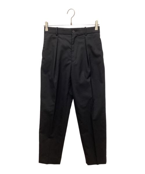 MARKAWARE（マーカウェア）MARKAWARE (マーカウェア) PEGTOP TROUSERS ORGANIC WOOL TROPICAL/ペグトップトラウザーズオーガニックウールトロピカル ブラック サイズ:1の古着・服飾アイテム