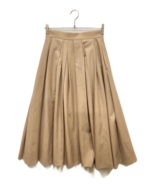 ebure（エブール）EBURE (エブール) ランダムプリーツ ラップ ロングスカート ベージュ サイズ:36の古着・服飾アイテム