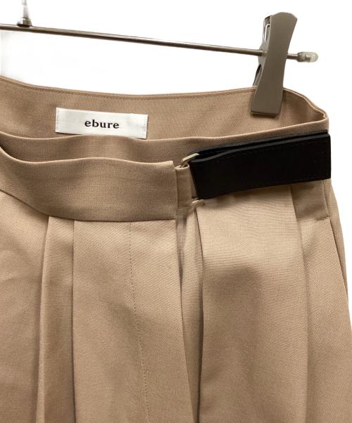 ebure（エブール）EBURE (エブール) ランダムプリーツ ラップ ロングスカート ベージュ サイズ:36の古着・服飾アイテム