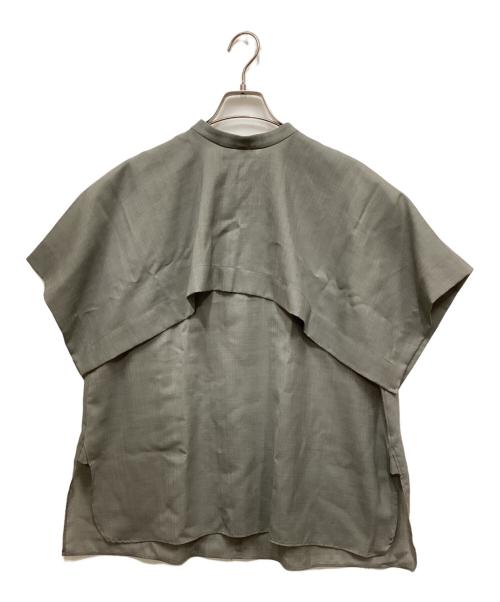 ebure（エブール）ebure (エブール) 2WAY クリアボイル ケープ ブラウス グレー サイズ:38の古着・服飾アイテム