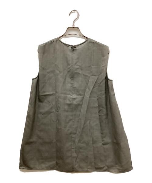 ebure（エブール）ebure (エブール) 2WAY クリアボイル ケープ ブラウス グレー サイズ:38の古着・服飾アイテム