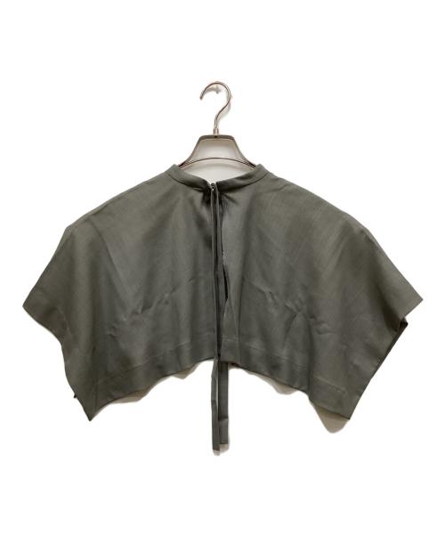 ebure（エブール）ebure (エブール) 2WAY クリアボイル ケープ ブラウス グレー サイズ:38の古着・服飾アイテム