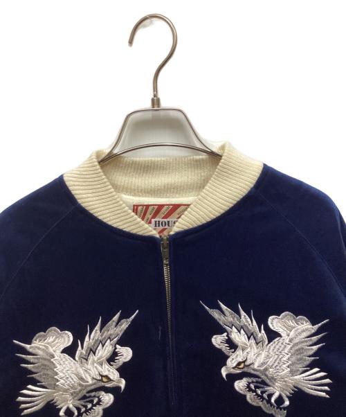 HOUSTON（ヒューストン）HOUSTON (ヒューストン) 別珍スーベニアベロアスカジャン ネイビー サイズ:Lの古着・服飾アイテム