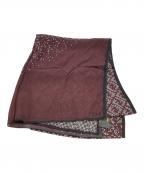 FENDIフェンディ）の古着「ズッカ柄シルクロングスカーフ」｜レッド×ブラック