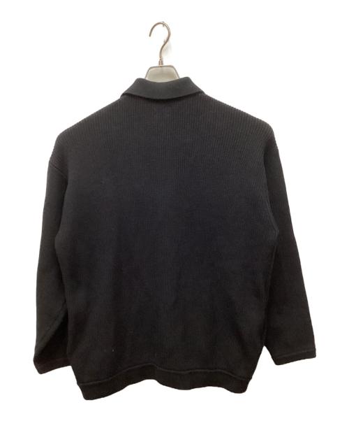 STEVEN ALAN（スティーブンアラン）STEVEN ALAN (スティーブンアラン) コットン/カシミヤ ポロカラー カーディガン -LOOSE ブラック サイズ:Lの古着・服飾アイテム
