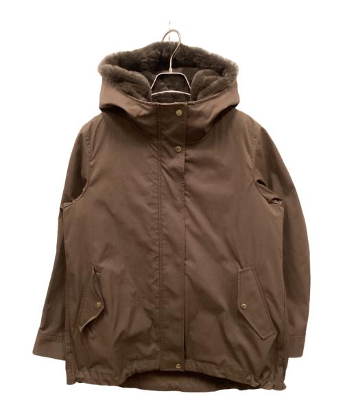 PLST（プラステ）PLST (プラステ) ファーライナー付き マウンテンパーカー ブラウン サイズ:Mの古着・服飾アイテム