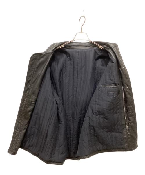 COMME des GARCONS HOMME（コムデギャルソン オム）COMME des GARCONS HOMME (コムデギャルソン オム) 98AW川久保キルティングライナーレザーカーコート ブラック サイズ:Mの古着・服飾アイテム