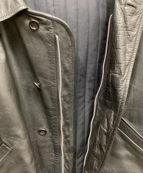 COMME des GARCONS HOMME（コムデギャルソン オム）COMME des GARCONS HOMME (コムデギャルソン オム) 98AW川久保キルティングライナーレザーカーコート ブラック サイズ:Mの古着・服飾アイテム