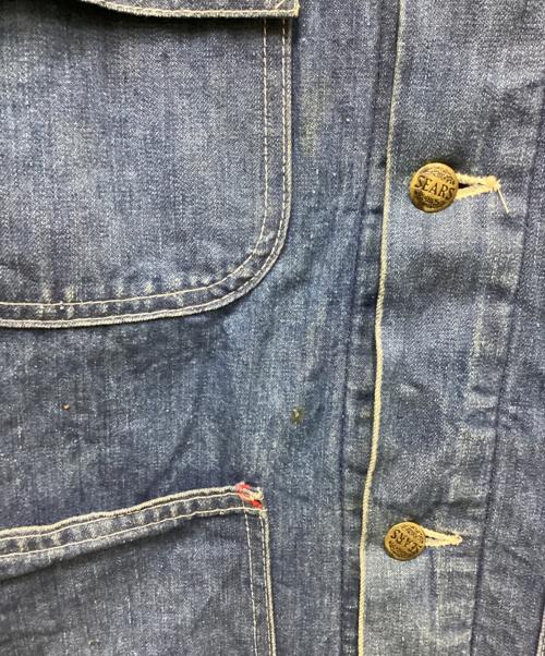 Sears（シアーズ）Sears (シアーズ) 裏地ブランケットデニムカバーオール インディゴ サイズ:Mの古着・服飾アイテム