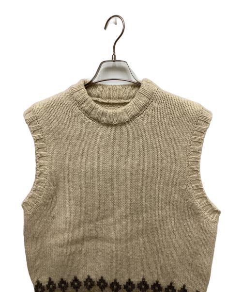 KAPITAL（キャピタル）KAPITAL (キャピタル) 3Gウール ノルディック柄 ベスト ベージュ サイズ:Lの古着・服飾アイテム