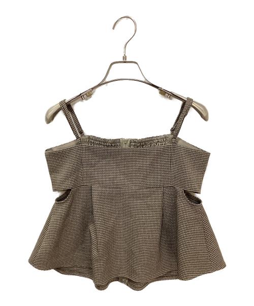 GALLEST（ギャレスト）GALLEST (ギャレスト) ビスチェセットガンクラブチェックタイトスカート ベージュ サイズ:38の古着・服飾アイテム