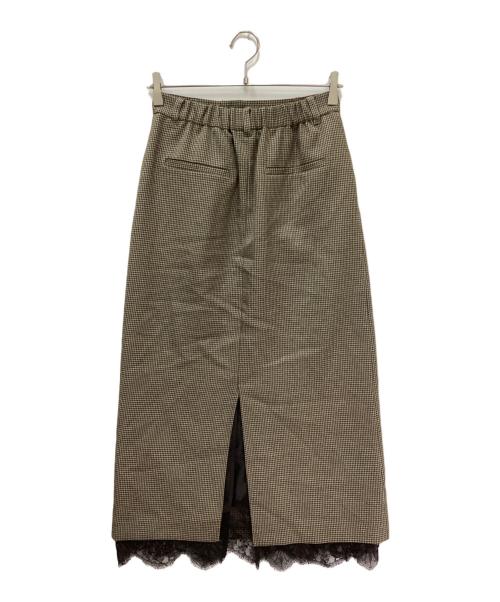 GALLEST（ギャレスト）GALLEST (ギャレスト) ビスチェセットガンクラブチェックタイトスカート ベージュ サイズ:38の古着・服飾アイテム