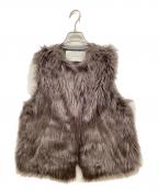 ADAWASアダワス）の古着「エアリーECOファーショートベスト」｜グレー