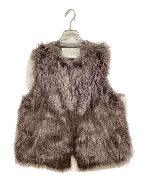 ADAWAS（アダワス）ADAWAS (アダワス) エアリーECOファーショートベスト グレー サイズ:FREEの古着・服飾アイテム