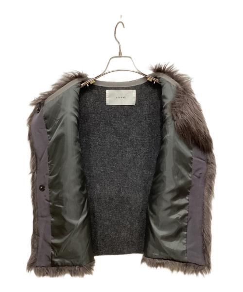 ADAWAS（アダワス）ADAWAS (アダワス) エアリーECOファーショートベスト グレー サイズ:FREEの古着・服飾アイテム