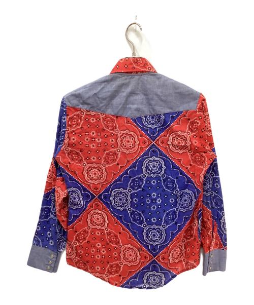 PERMA PRESSED（パーマプレスド）PERMA PRESSED (パーマプレスド) ペイズリー柄シャツ レッド×ブルー サイズ:Sの古着・服飾アイテム