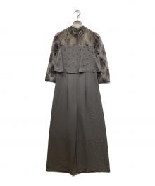 Diagram（ダイアグラム）の古着「刺繍 ワイドサロペット」｜グレー