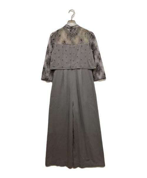 Diagram（ダイアグラム）Diagram (ダイアグラム) 刺繍 ワイドサロペット グレー サイズ:36の古着・服飾アイテム