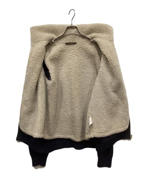 LOUIS VUITTON（ルイ ヴィトン）LOUIS VUITTON (ルイ ヴィトン) ムートンレザーカウチンニットジャケット ネイビー サイズ:Lの古着・服飾アイテム