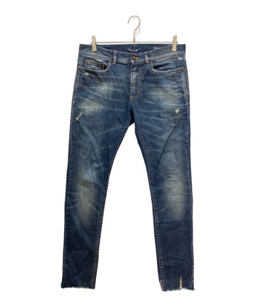 Saint Laurent Paris（サンローランパリ）Saint Laurent Paris (サンローランパリ) D03 M/SK-LW ダメージ加工デニムパンツ インディゴ サイズ:W31の古着・服飾アイテム